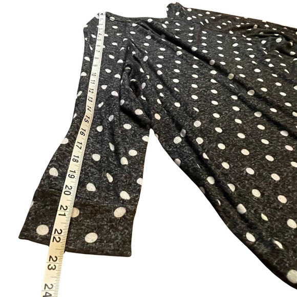 Market & Spruce 2X Women’s 3/4 length sleeve knit black polka dot sweater shirt - Picture 6 of 7